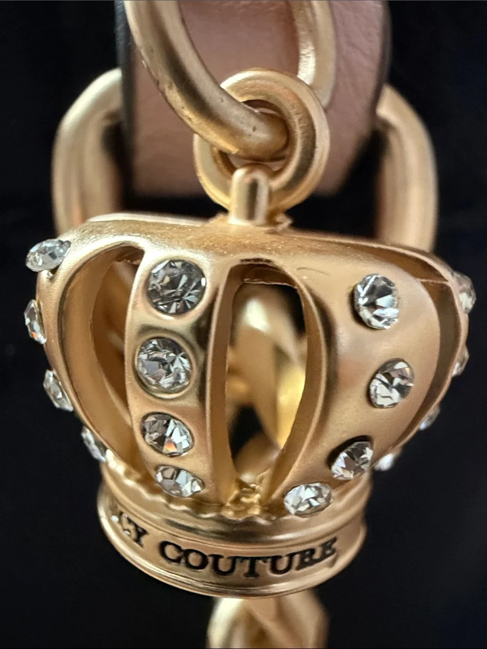 Juicy Couture Pink and Black Velvet Satchel with Detachable Pouch